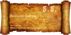 Balczo Barna névjegykártya