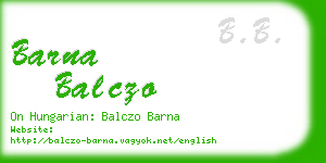 barna balczo business card